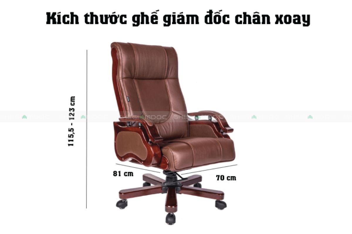 Kích thước chuẩn của ghế giám đốc xoay